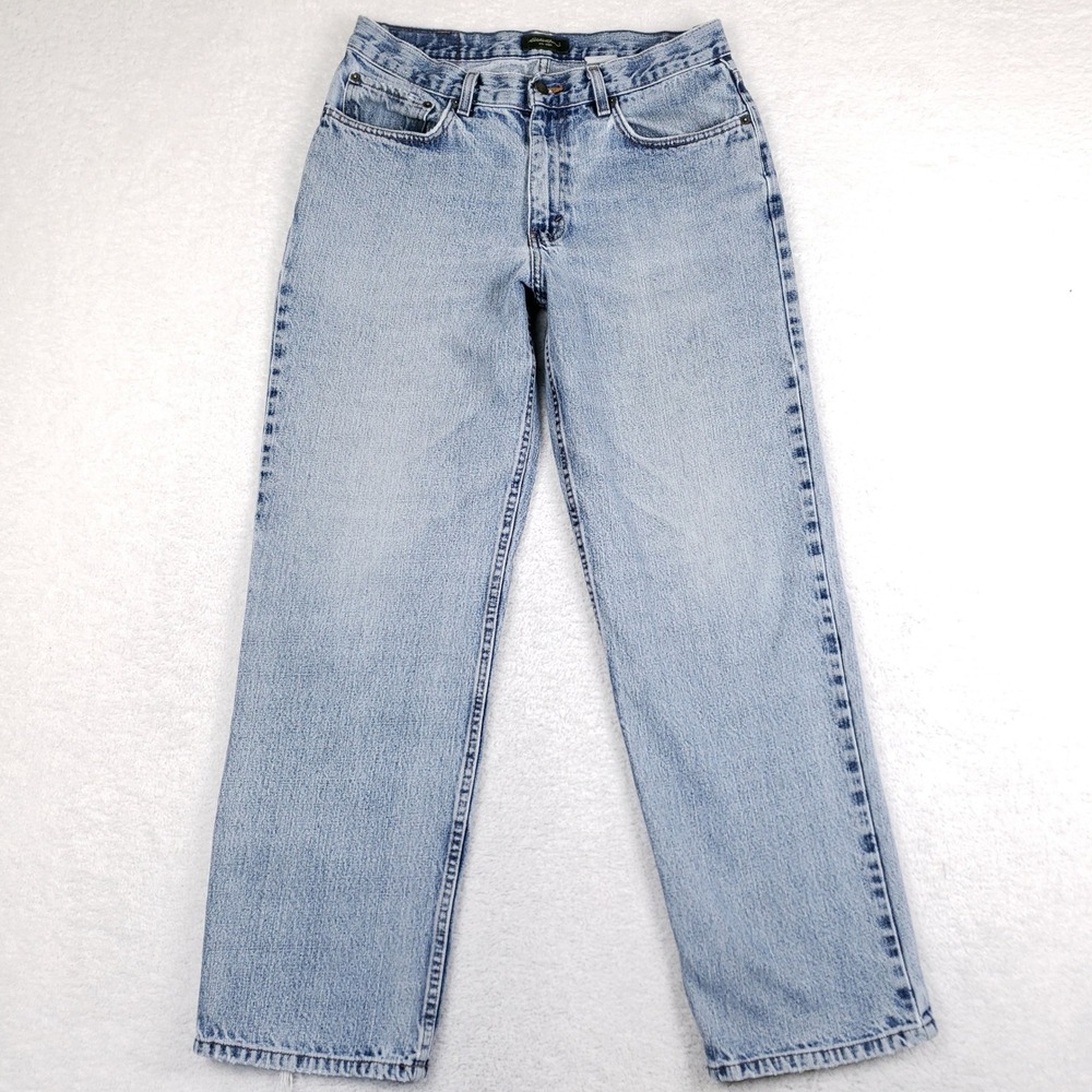 Eddie Bauer Relaxed Fit Light Wash Blue Denim Jeans Mens 34x32 Straight Leg